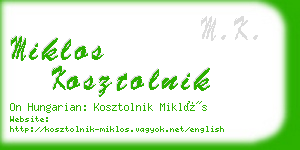 miklos kosztolnik business card